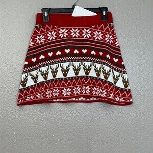 Born Famous Juniors Holiday Christmas Skater Skirt XS